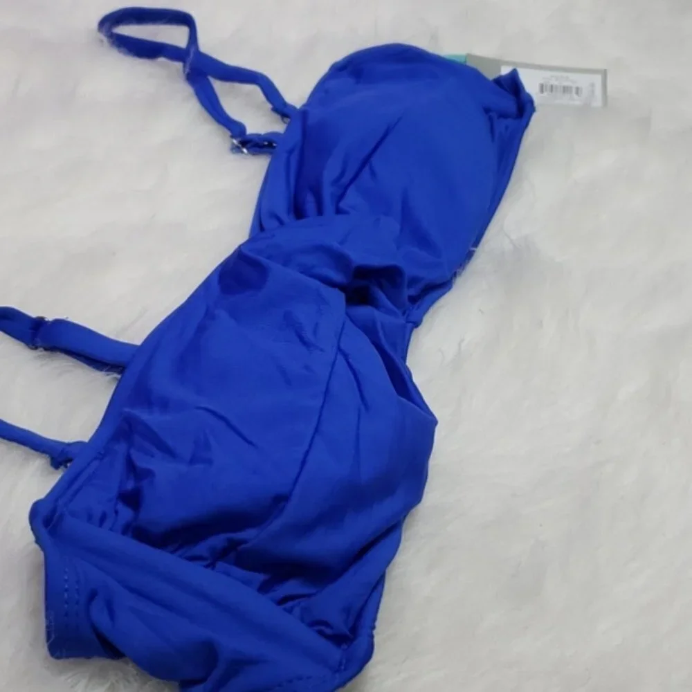 new apt 9 royal blue twist front bikini top